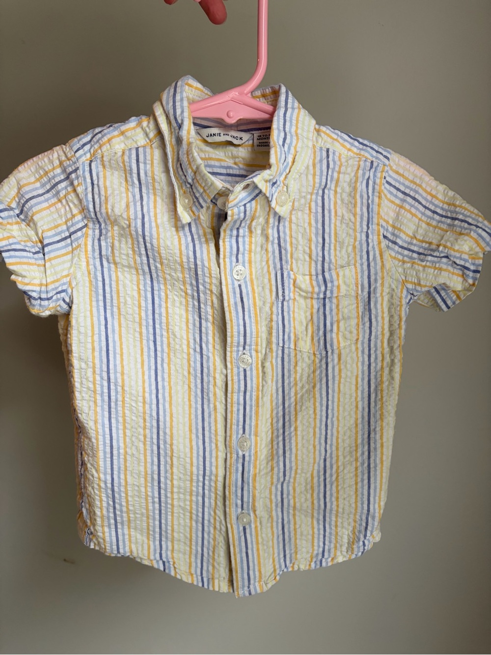 Janie and Jack striped seersucker shirt 18-24 mo